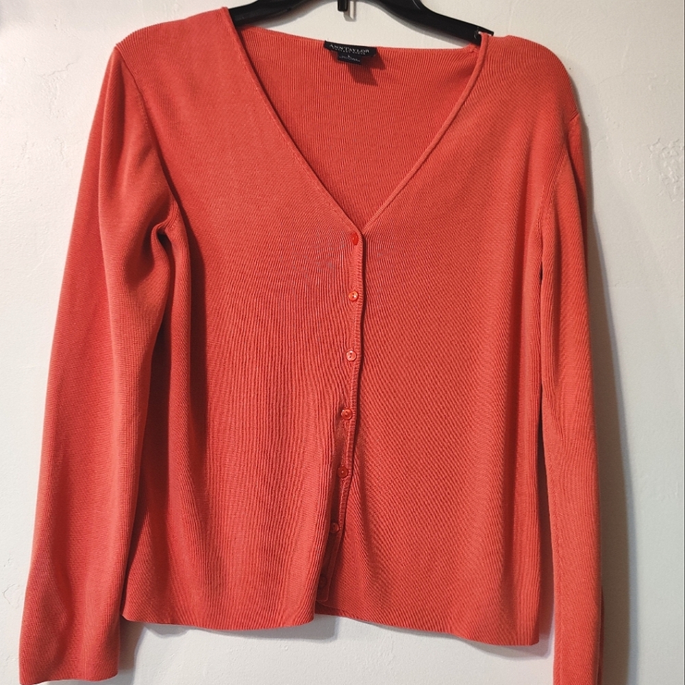 Anne Taylor Silk V neck Cardigan